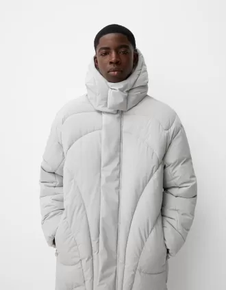 Long puffer coat with hood