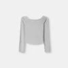 Long sleeve Bardot neckline T-shirt