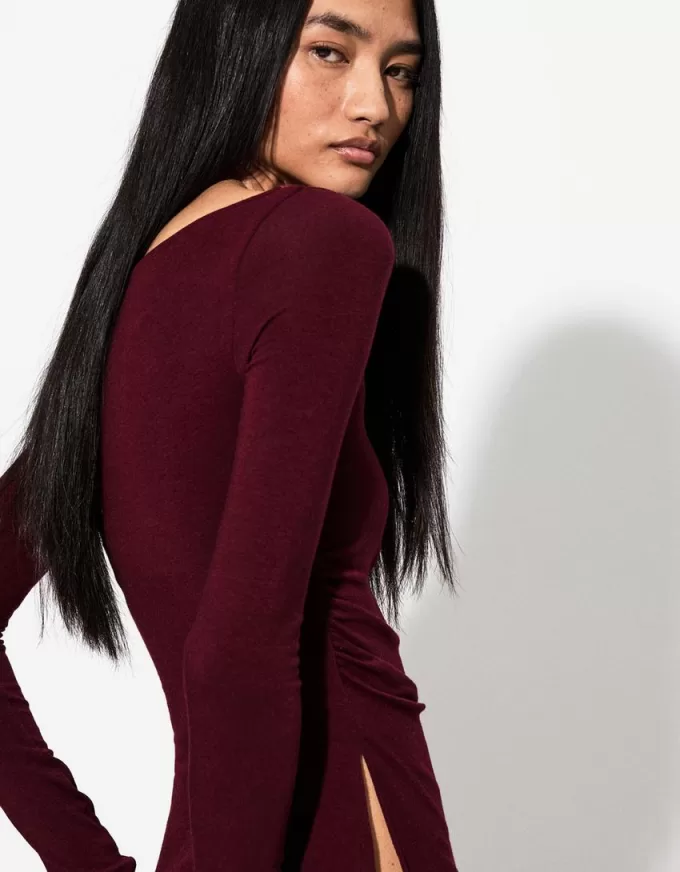 Long sleeve T-shirt with gathered detail