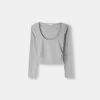 Long sleeve T-shirt with gathered sides Long sleeve T-shirt with gathered sides