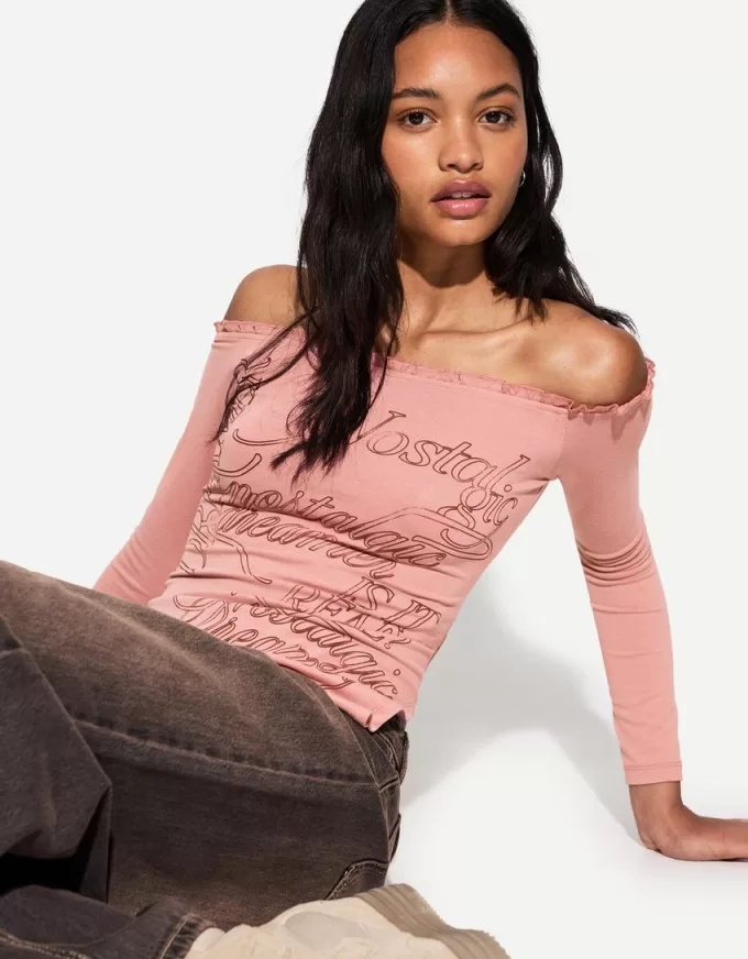 Long sleeve asymmetric T-shirt