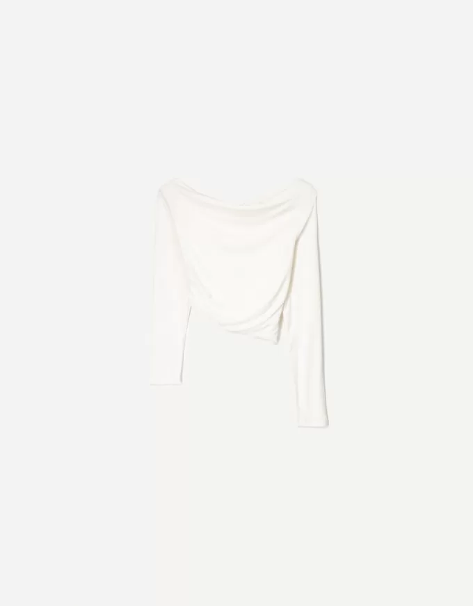 Long sleeve asymmetric T-shirt
