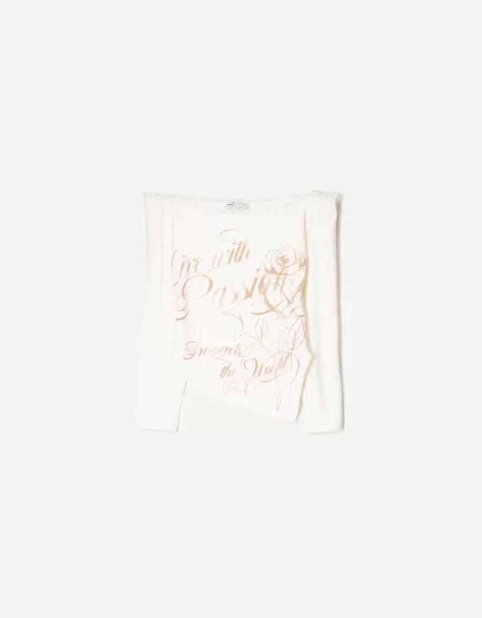 Long sleeve asymmetric T-shirt