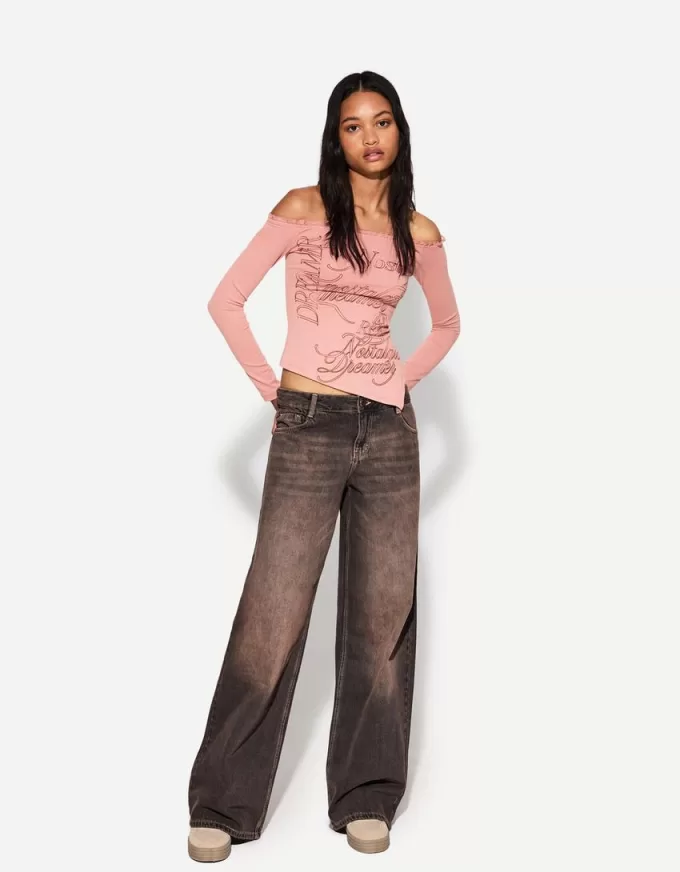 Long sleeve asymmetric T-shirt