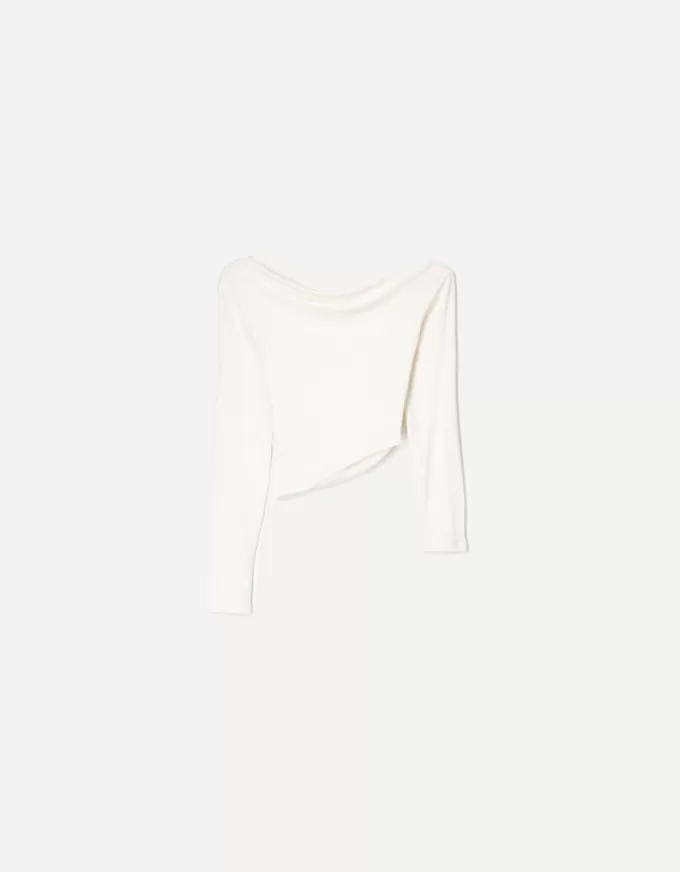 Long sleeve asymmetric T-shirt