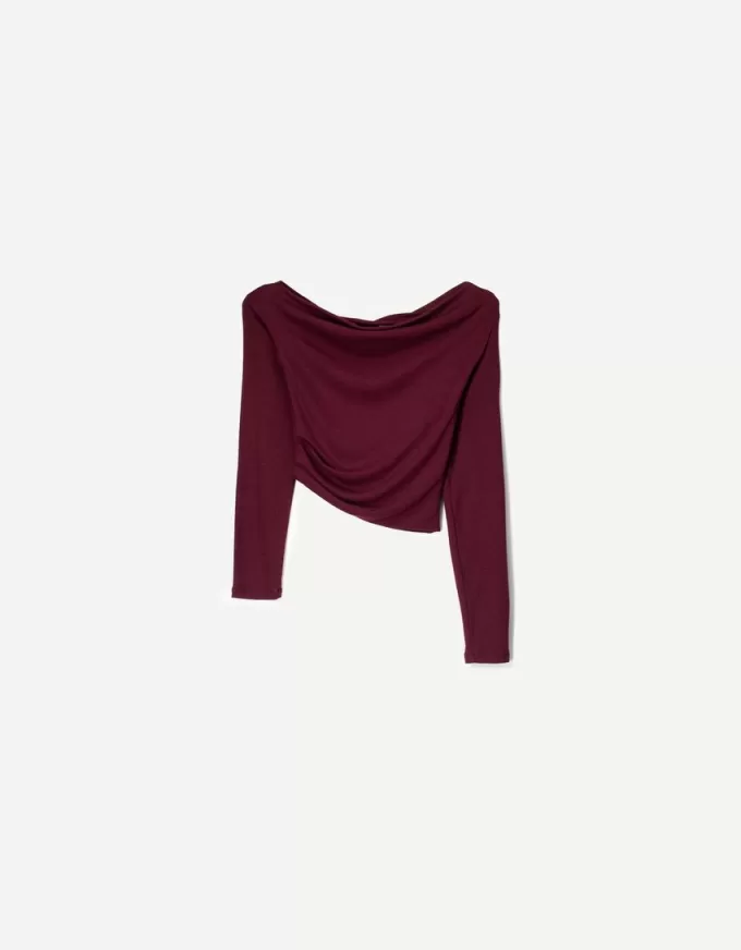 Long sleeve asymmetric T-shirt