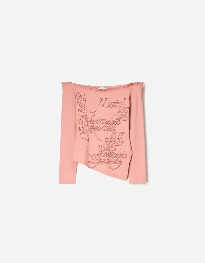 Long sleeve asymmetric T-shirt