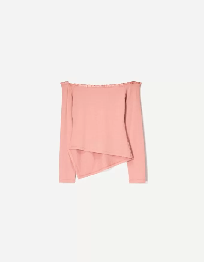 Long sleeve asymmetric T-shirt