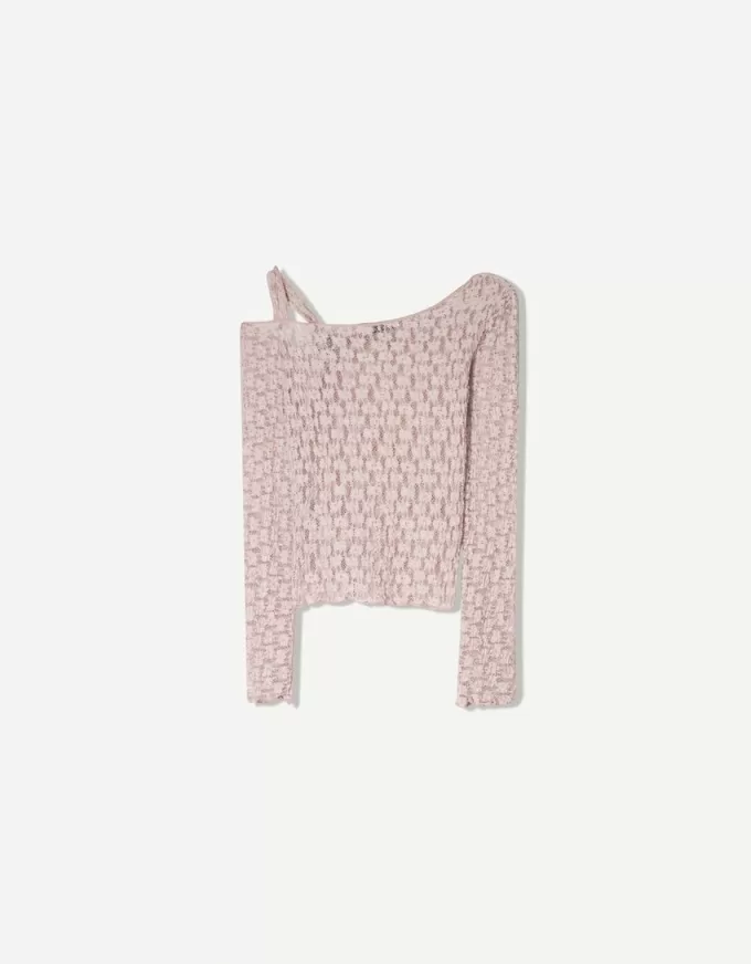 Long sleeve asymmetric T-shirt