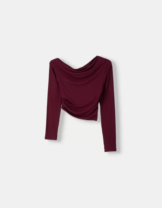 Long sleeve asymmetric T-shirt