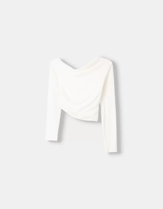Long sleeve asymmetric T-shirt