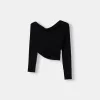 Long sleeve asymmetric T-shirt