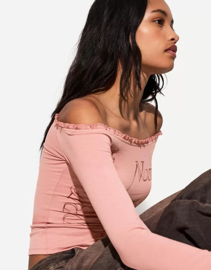 Long sleeve asymmetric T-shirt