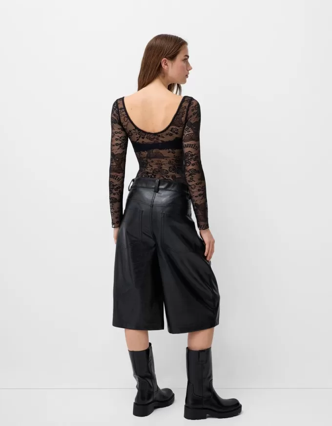 Long sleeve black lace Disney Bambi bodysuit