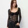 Long sleeve black lace Disney Bambi bodysuit