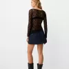 Long sleeve blonde lace top