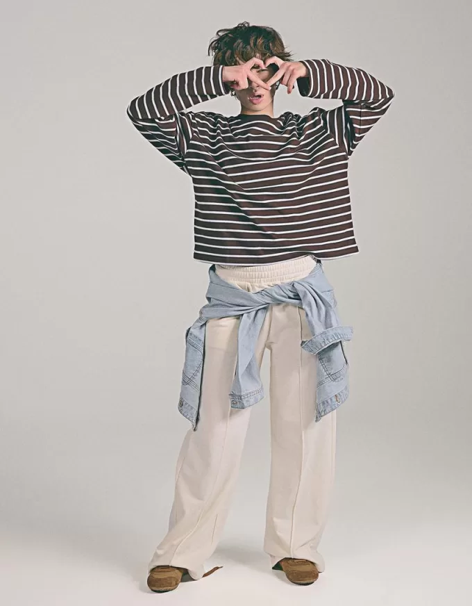 Long sleeve cotton T-shirt