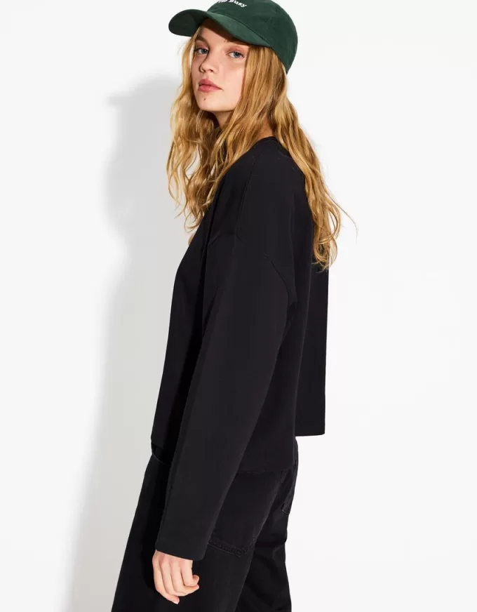 Long sleeve cotton T-shirt