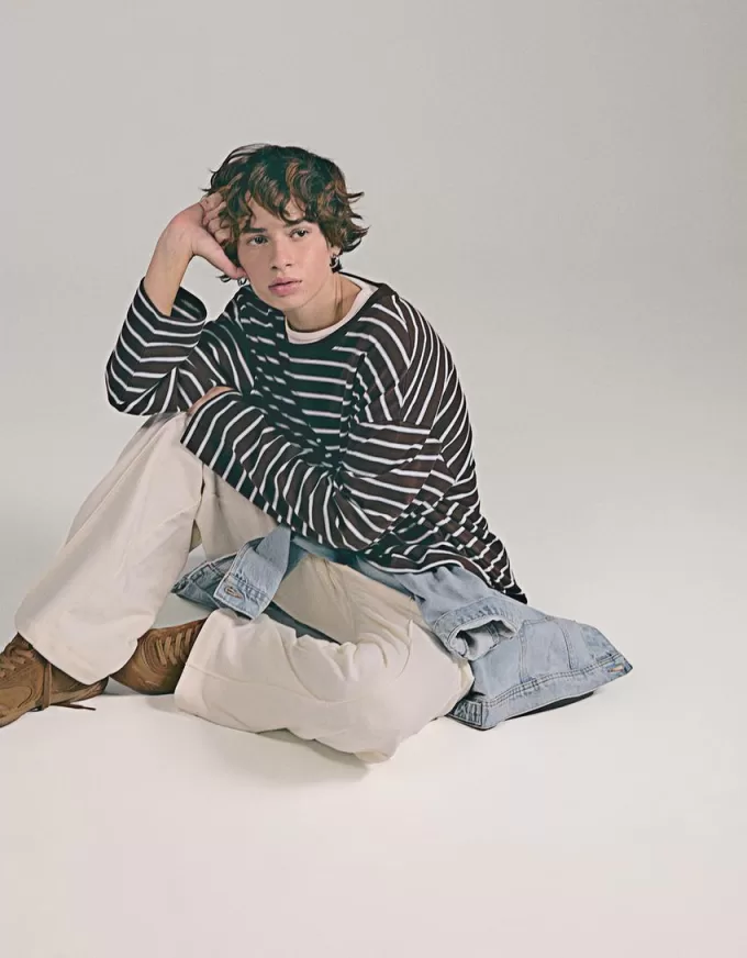 Long sleeve cotton T-shirt