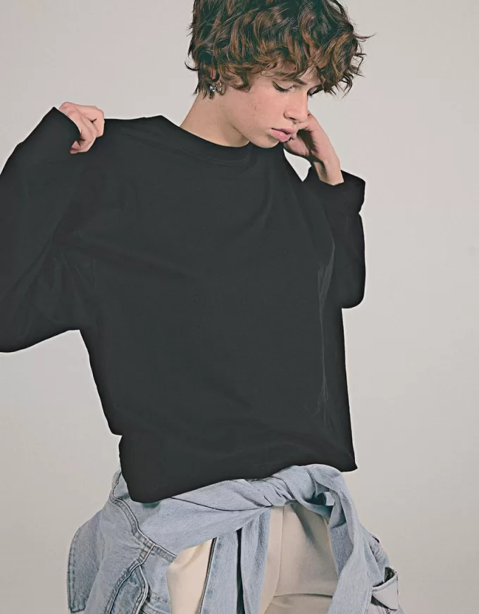 Long sleeve cotton T-shirt