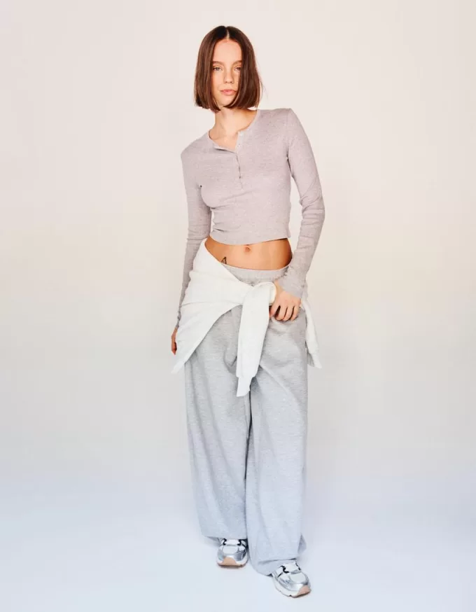 Long sleeve henley T-shirt