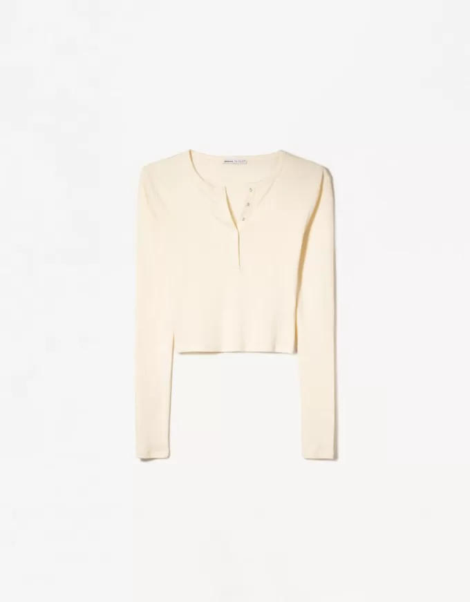 Long sleeve henley T-shirt