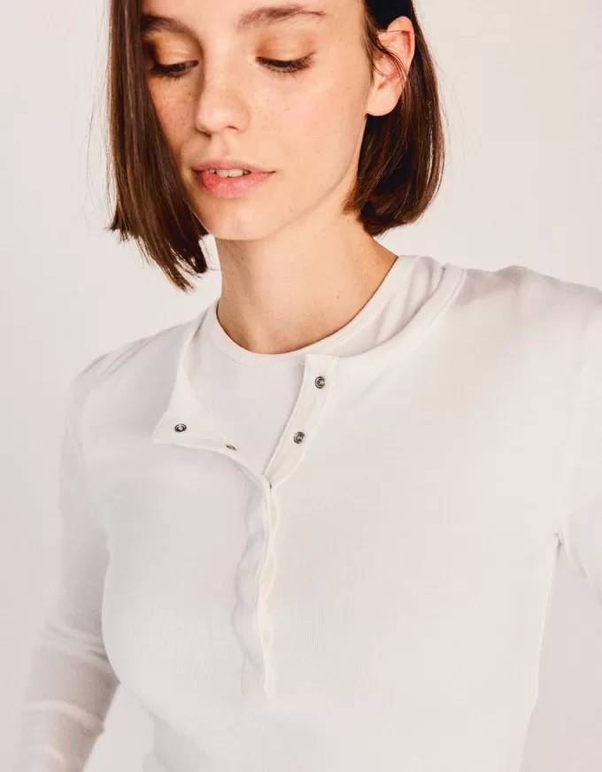 Long sleeve henley T-shirt