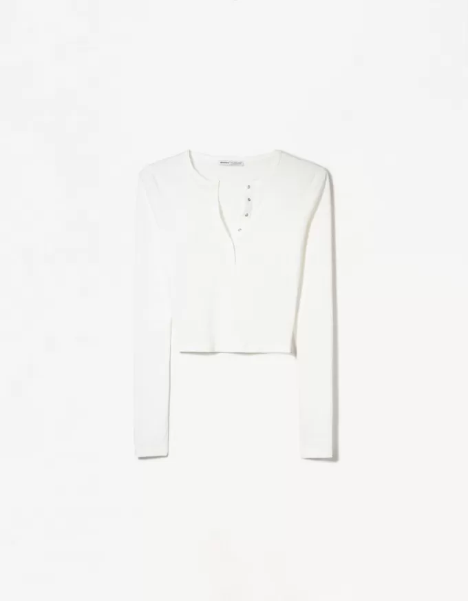 Long sleeve henley T-shirt