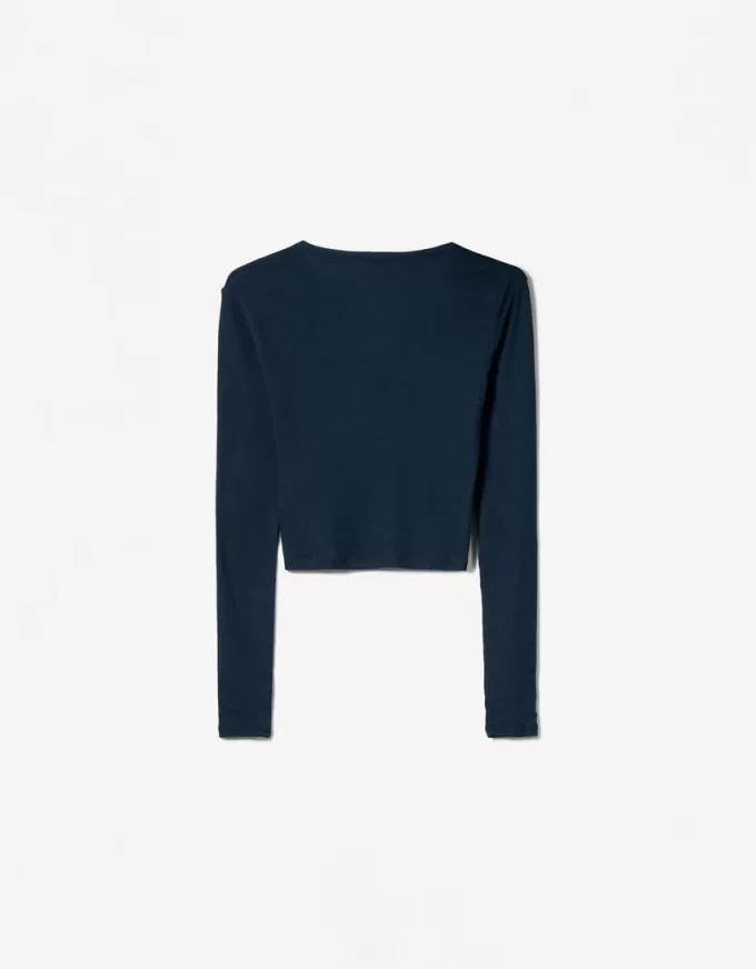 Long sleeve henley T-shirt