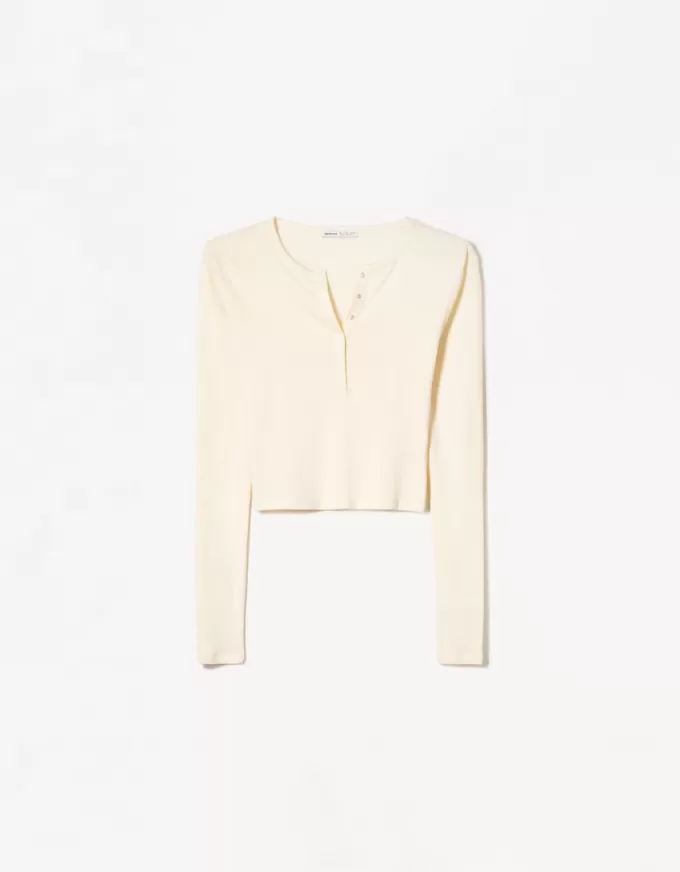 Long sleeve henley T-shirt