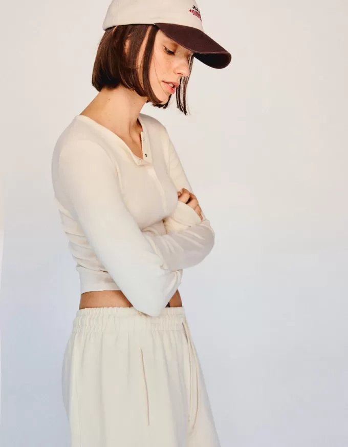 Long sleeve henley T-shirt