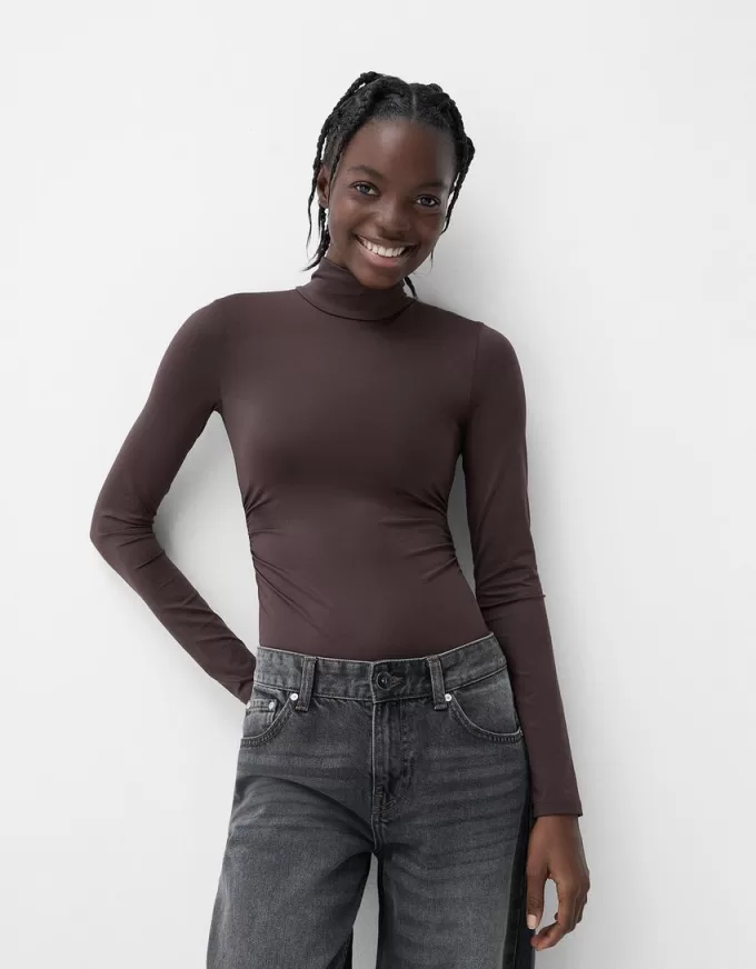 Long sleeve high neck bodysuit