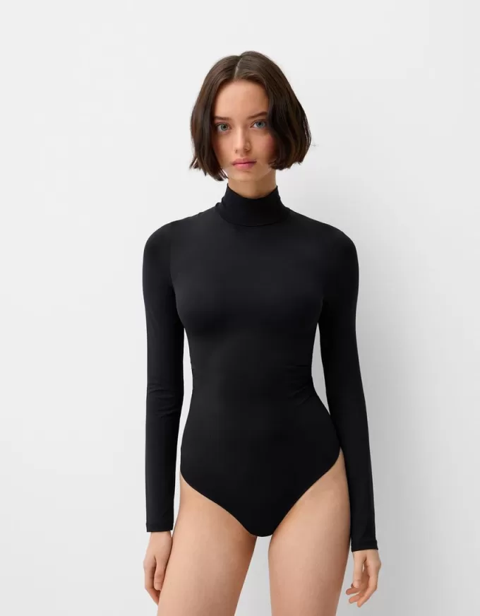 Long sleeve high neck bodysuit