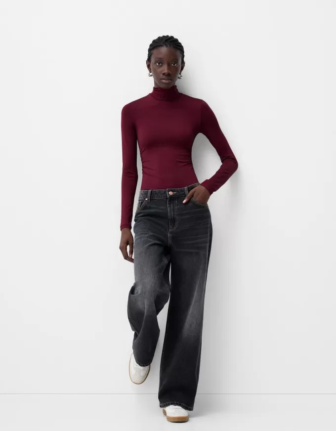 Long sleeve high neck bodysuit