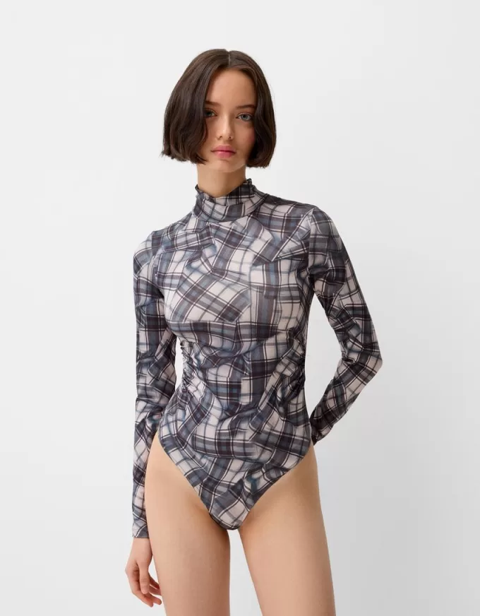 Long sleeve high neck bodysuit