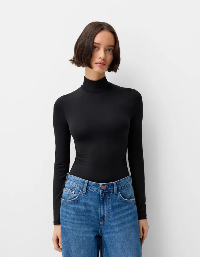 Long sleeve high neck bodysuit