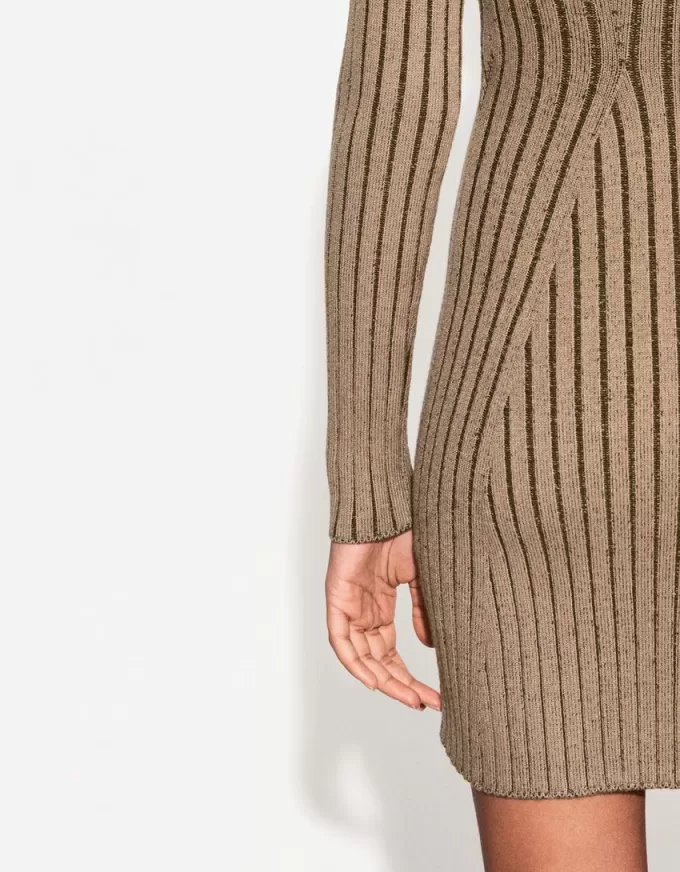 Long sleeve mini ribbed dress