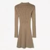Long sleeve mini ribbed dress