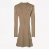 Long sleeve mini ribbed dress