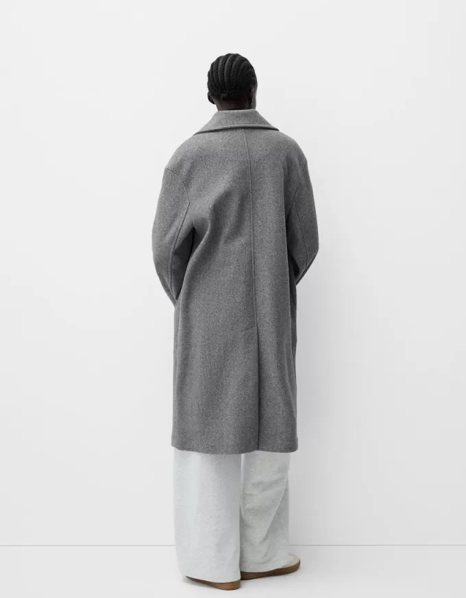 Oversize felt texture trench coat