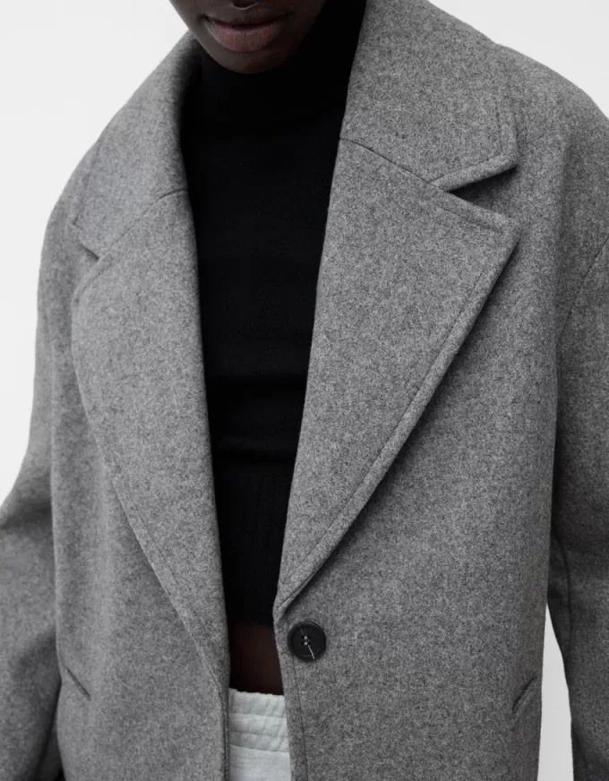 Oversize felt texture trench coat