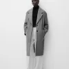 Oversize felt texture trench coat