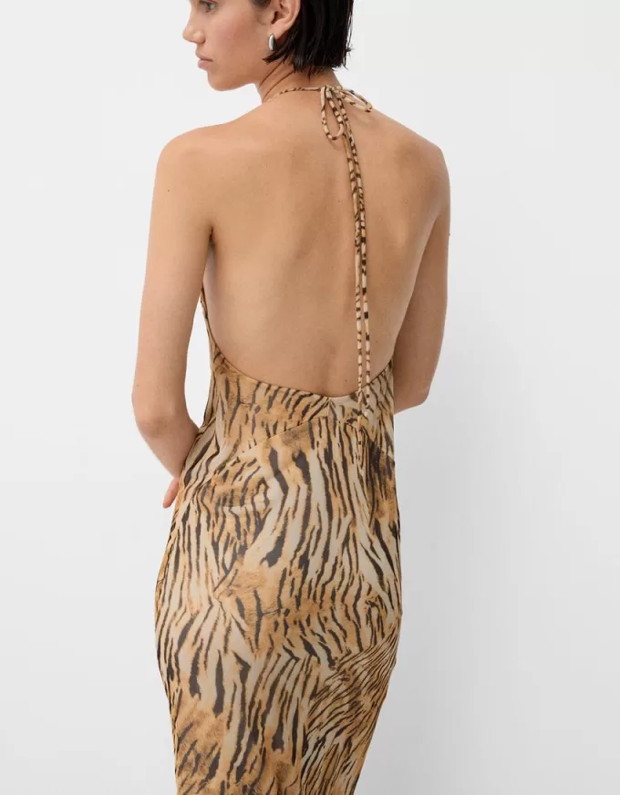 Long strappy tulle dress