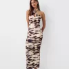 Maxi dress with crossover neckline Maxi dress with crossover neckline