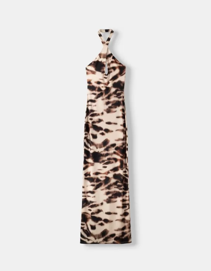 Maxi dress with crossover neckline Maxi dress with crossover neckline