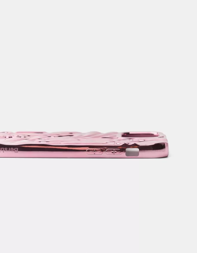 Metallic butterfly print cell phone case