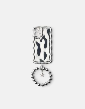 Metallic cell phone case with bracelet