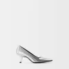 Metallic high-heel shoes