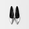 Metallic high-heel shoes