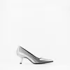Metallic high-heel shoes